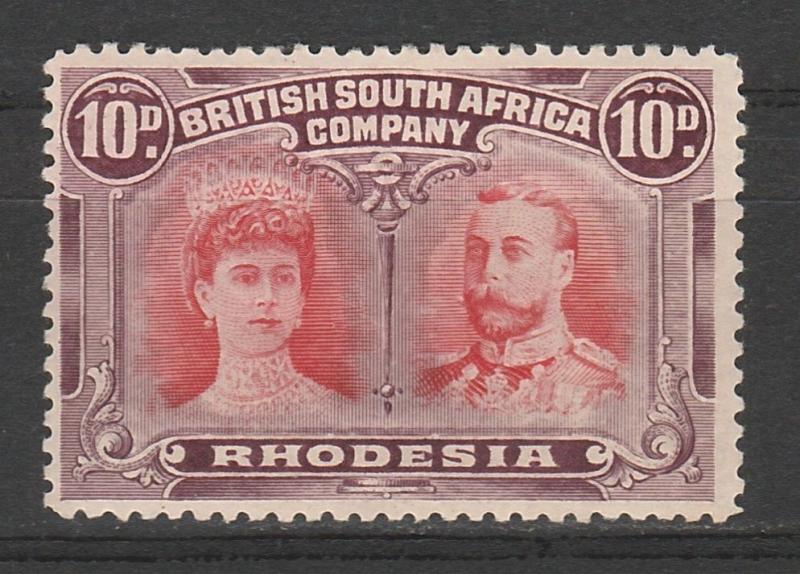 RHODESIA 1910 KGV DOUBLE HEAD 10D 