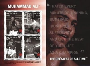 Gambia 2008 - Muhammad Ali - Sheet of 4 stamps - Scott #3162 - MNH