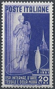 1951 Italia arte tessile a Torino MNH Sass. n. 659