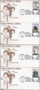 #3808-11 Early Football Heroes CL FDC Set