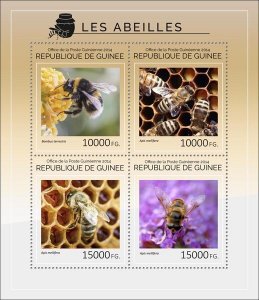 GUINEA - 2014 - Bees - Perf 4v Sheet - Mint Never Hinged