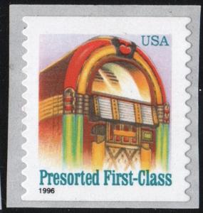 SC#2912A (25¢) Juke Box Coil Single (1996) SA