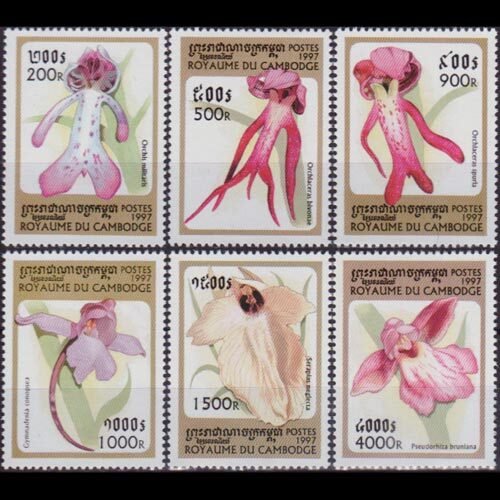 CAMBODIA 1997 - Scott# 1678-83 Orchids Set of 6 NH