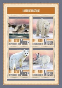 Niger - 2017 Arctic Fauna on Stamps - 4 Stamp Sheet - NIG17506a