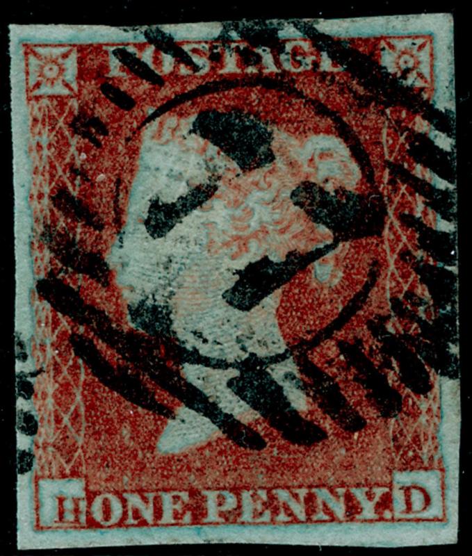 SG8, 1d red-brown, FINE USED. Cat £30. 4 MARGINS. HD