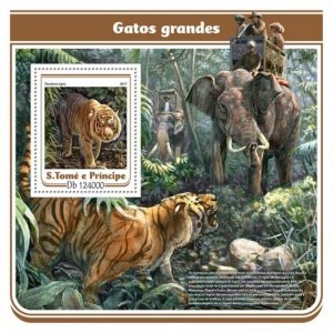 St Thomas - 2017 Big Cats on Stamps - Stamp Souvenir Sheet - ST17115b