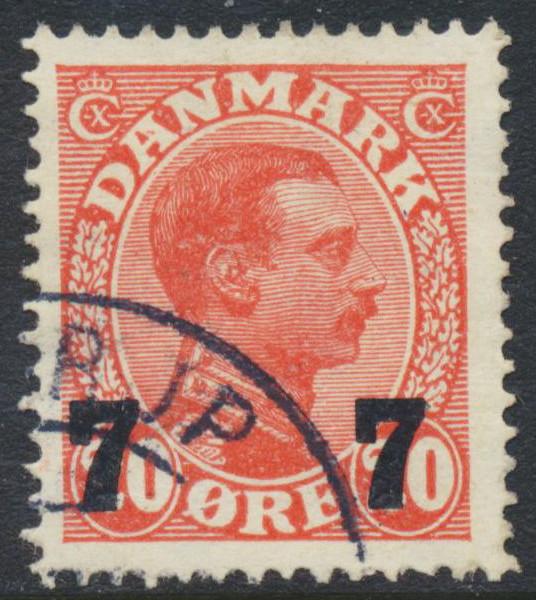 Denmark Scott 183 (AFA 175), 7/20ø Provisional F-VF used