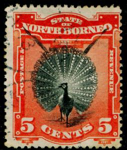 NORTH BORNEO SG72, 5c black & vermilion, USED, CDS. Cat £11.