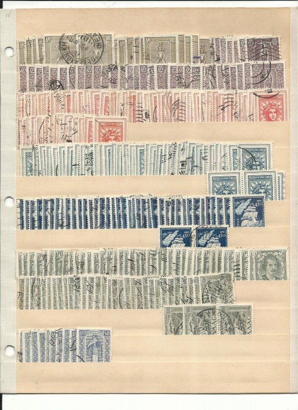 Greece Dealers Stock on 9 Pages, 100's of Stamps, High Cat Value