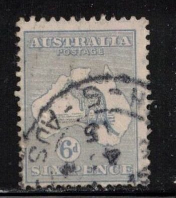 AUSTRALIA Scott # 8 Used HR - Kangaroo & Map