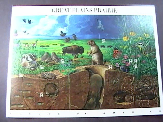 U.S.# 3506-MINT/NEVER HINGED--PANE OF 10---GREAT PLAINS PRAIRIE ---2001