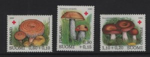 Finland   #B221-B223  MNH  1980  Red Cross mushrooms