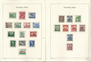 Germany Stamp Collection on 6 Hingless Lighthouse Pages, 1940-44 WWII, JFZ