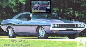 Pony Cars First Day Cover  #2 of 5 Dodge Challenger (B&W cancel)