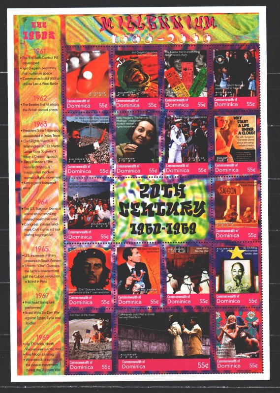 Dominica. 2000. Small sheet 3002-18. Millennium, the history of Chinese disco...