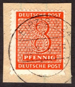 1945, Germany, West Saxony, 8pf, Used, Sc 14N5