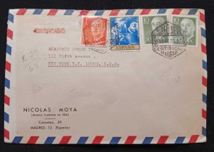 C) 1970, SPAIN, AIR MAIL COVER SENT TO THE UNITED STATES, WITH MULTIPLE STAMPS
