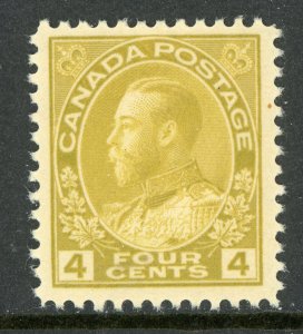 Canada 1925 KGV Admiral 4¢ Yellow Ochre Dry Printing Scott #110d MNH V19