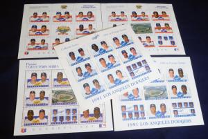 ST.VINCENT DODGERS 1989-1991 BASEBALL Stamps Souvenir Sheets Topical Postage MNH