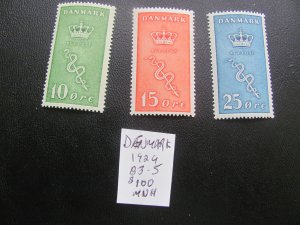 DENMARK 1928 MNH  SC B3-5 SET XF $100 (154)