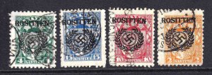 LATVIA ROSITTEN OVERPRINTS x 4 DIFFERENT CDS F/VF SOUND