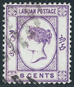 Labuan, Sc #35, 8c Used