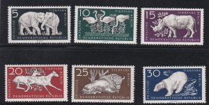 Germany DDR # 317-322, Berlin Zoo Animals, Mint Hinged, 1/3 Cat.