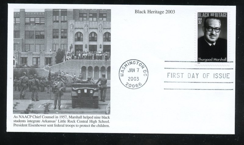 US 3746 Black Heritage - Thurgood Marshall UA Mystic cachet FDC