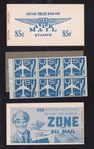 1958 Airmail Jet 7c blue Sc C51a pane MNH exploded BKC6 with 1 pane (6B