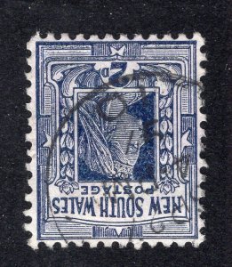 New South Wales 1897 2p deep blue Victoria, perf 12x11.5 Wmk. inverted