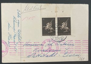 1943 German Occupation The Hague Netherlands Postcard Censored Cover