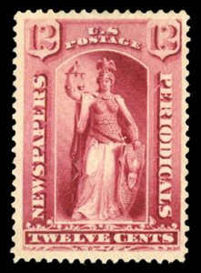 United States, Newspaper Stamps #PR16 Cat$325, 1875 12c rose, unused without gum