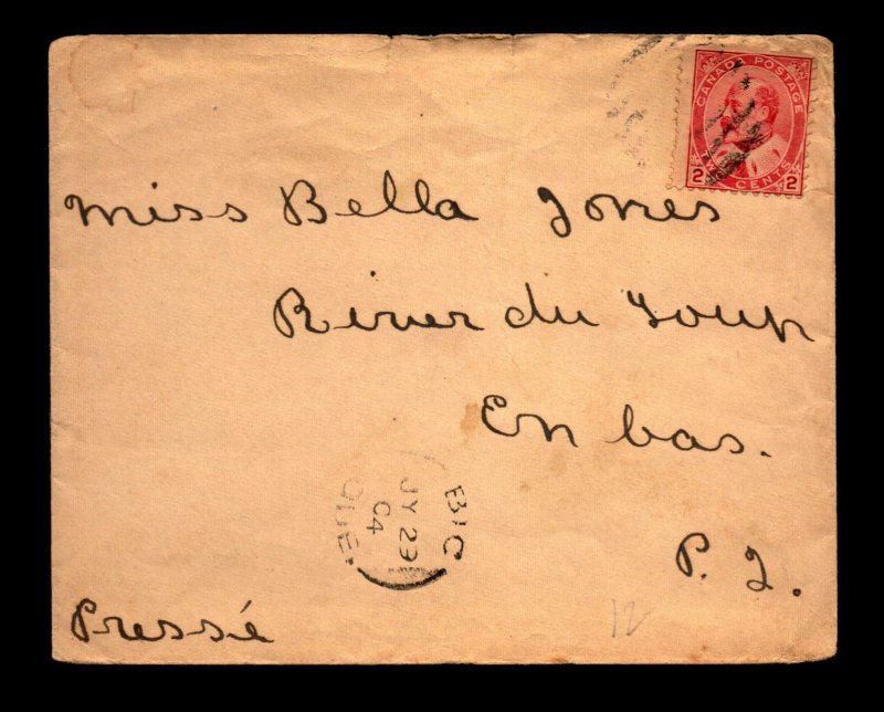 1904 BIC QC to Riviere-du-Loup QC Cover - L27799 