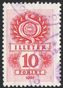 HUNGARY 1966  10f General Revenue / ILLETEK, Bft 97 Used VF