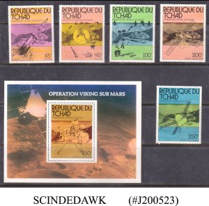 CHAD - 1976 OPERATION VIKING ON MARS / SPACE SET OF 5-STAMPS & 1-MIN/SHT MNH