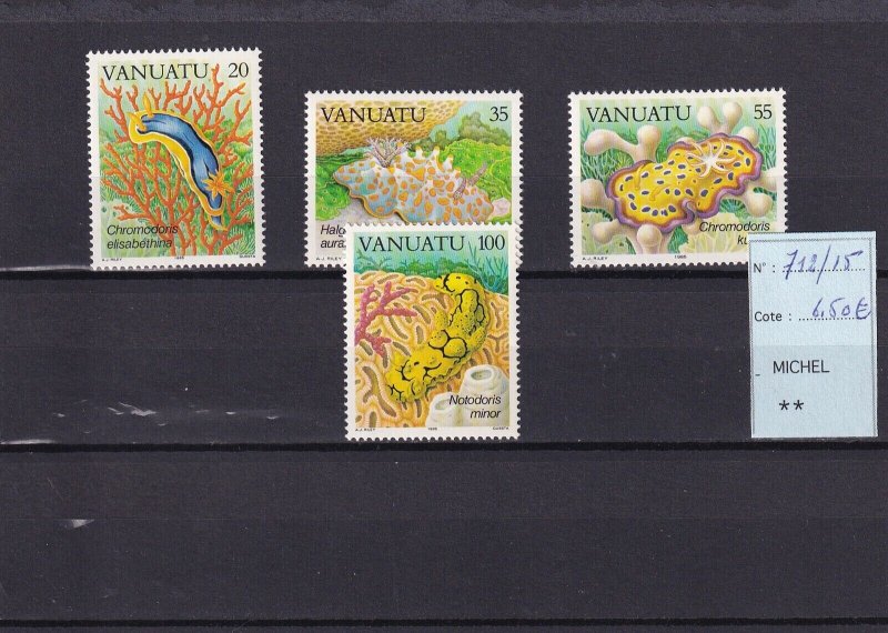 G015 Vanuatu 1985 Marine Life - Sea Slugs mint stamps