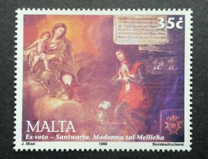 *FREE SHIP Malta Painting Interceding With Virgin 1999 stamp MNH