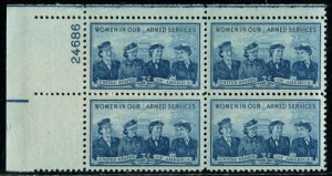 1013 US 3c Service Women, MNH PB