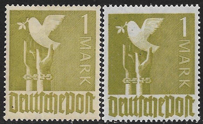 GERMANY 1947-48 1m 2Shades Germany Reaching for Peace Pictorial Sc 574 MH