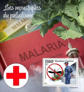 TOGO - 2022 - Malaria Mosquitoes - Perf Souv Sheet  - Mint Never Hinged