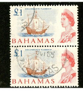 1965  Sc #218 used cv.$22 ( 567 Bahamas )