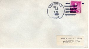 CALIFORNIA TOWN CANCEL,  YORKVILLE, CA  1960  FDC11513