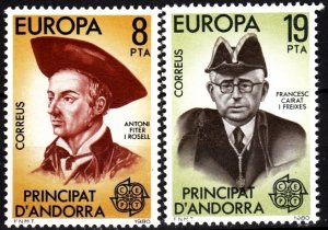 Spanish ANDORRA 1980 EUROPA: Famous People. Complete, MNH