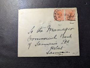 1907 Australia Cover Melbourne Victoria to Hobart Tasmania