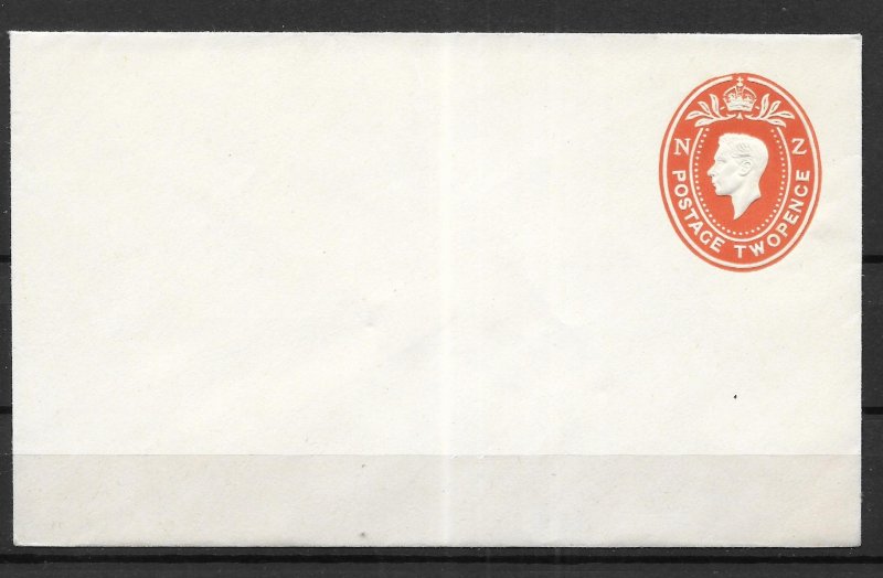 New Zealand Postal Stationery Envelope 2d KGVI Unused