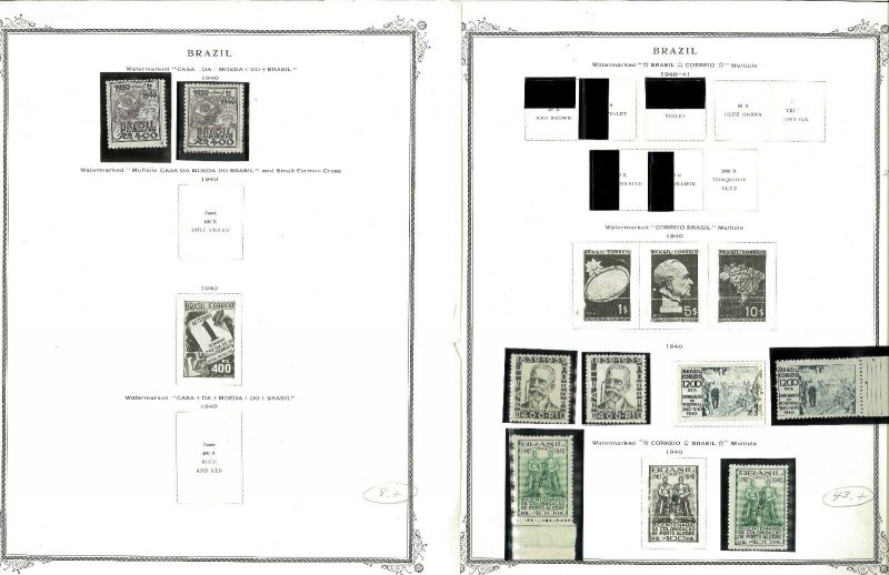 Brazil 1940-1957 MNH & Hinged in Mounts on Remaindered Scott Spec. Pages