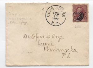 1890 Club House NY CDS and target 2ct small banknote cover 3yr DPO  [h.4844]
