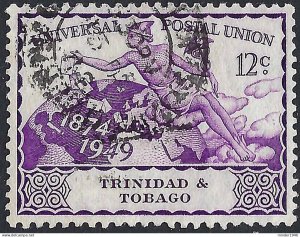 TRINIDAD & TOBAGO 1949 KGVI 12c Violet, UPU SG263 FU