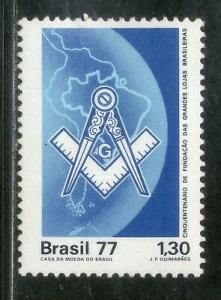 Brazil 1977 Freemasonry Grand Masonic Lodge Map 1v Sc 1517 MNH # 1626