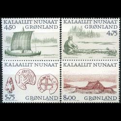 GREENLAND 1999 - Scott# 351-4 Arctic Vikings Set of 4 NH